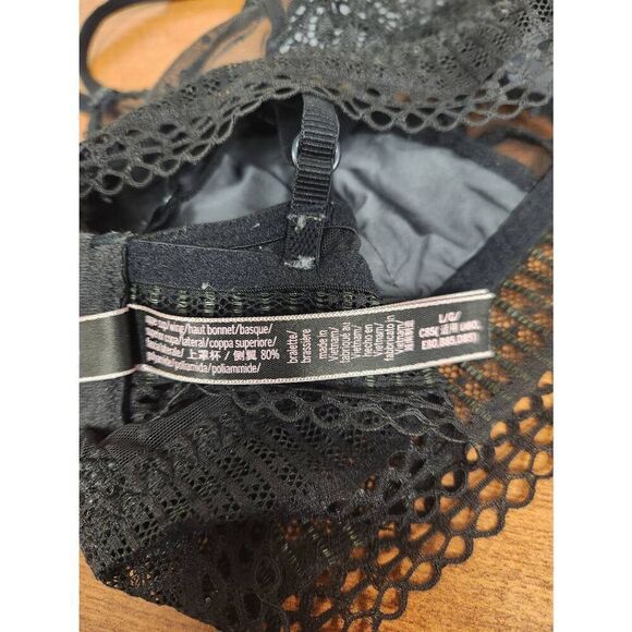 Victoria's Secret Black LACE BRALETTE BRA size LARGE - Picture 6 of 6